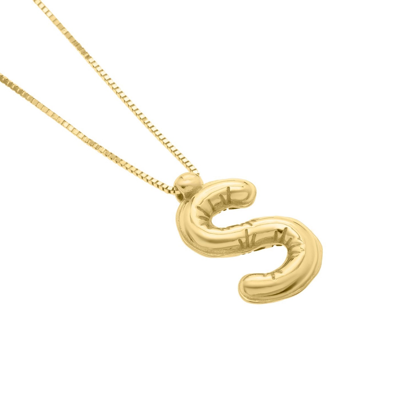 14K Yellow Gold Helium Initial S Pendant