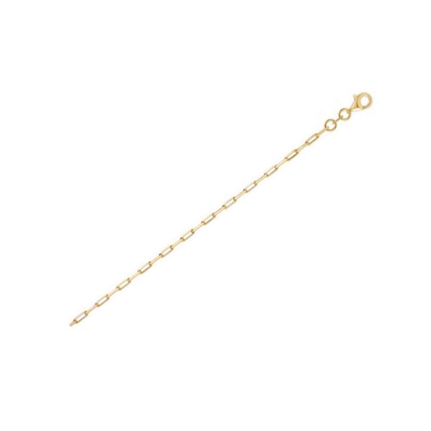Sterling Silver Gold Plated Paperclip Chain (1.80 mm) in a sleek high-contrast midnight luxury editorial style