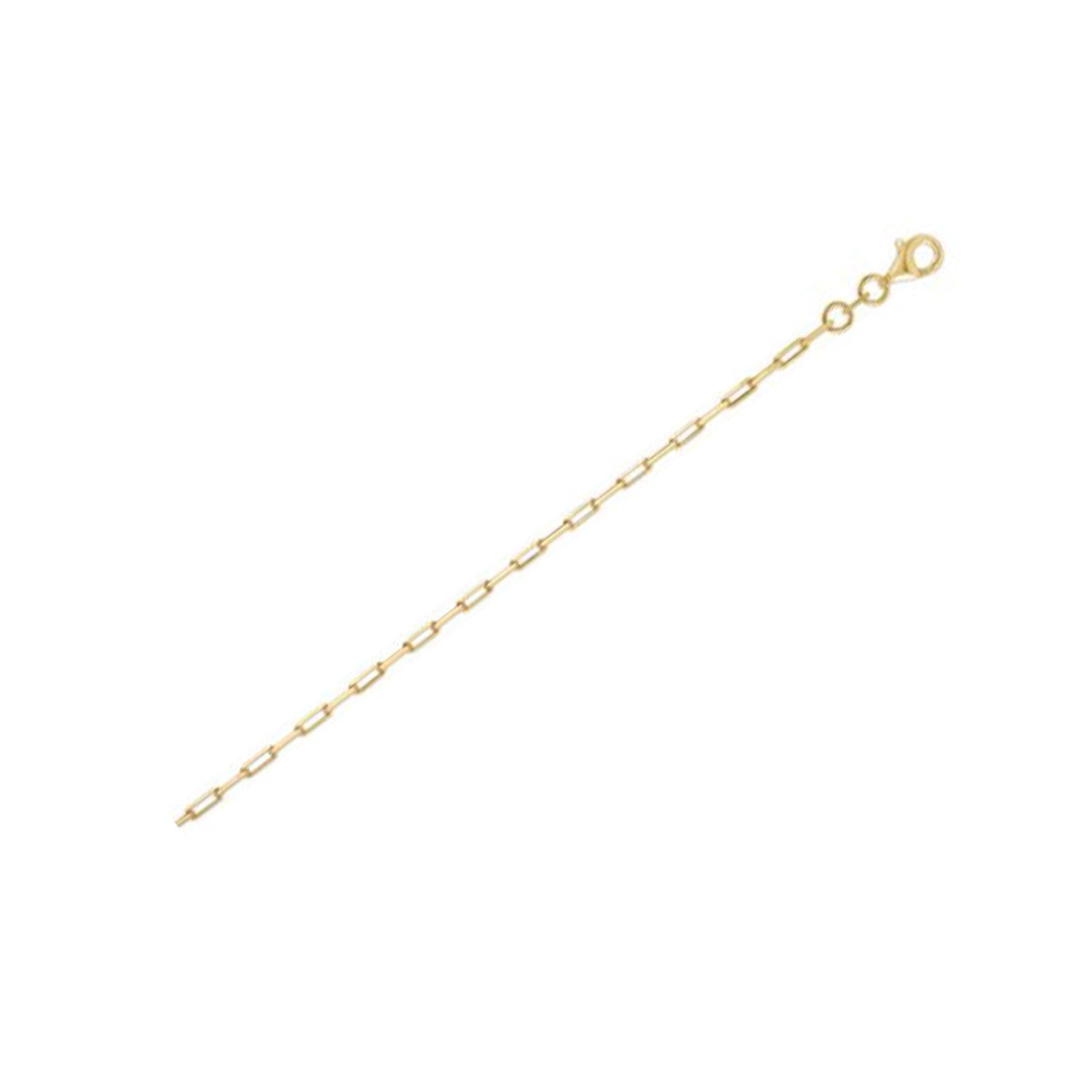 Sterling Silver Gold Plated Paperclip Chain (1.80 mm) in a sleek high-contrast midnight luxury editorial style