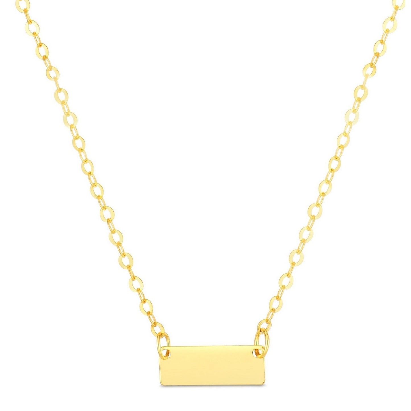 14k Yellow Gold Polished Mini Bar Necklace