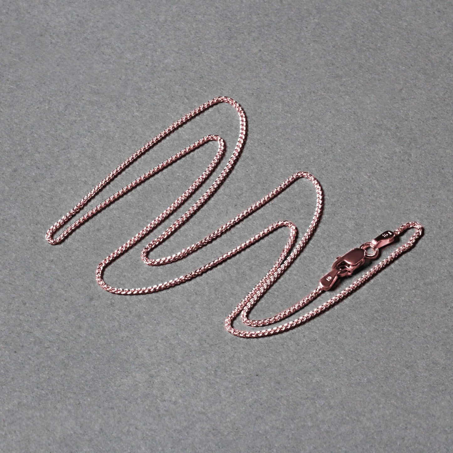 14k Rose Gold Round Wheat Chain (1.00 mm)