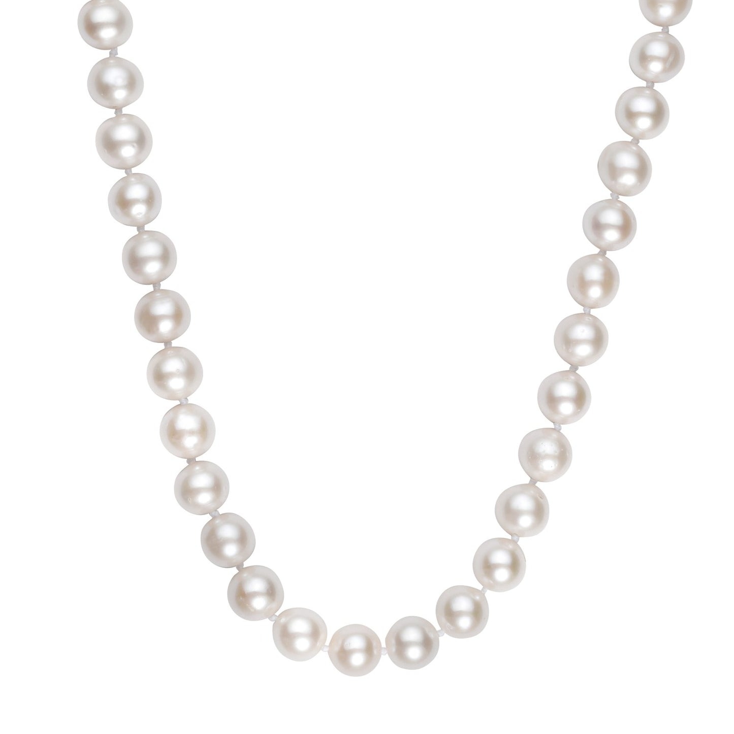 Pearl Necklace with Ball Clasp in 14K Yellow Gold in a sleek high-contrast midnight luxury editorial style