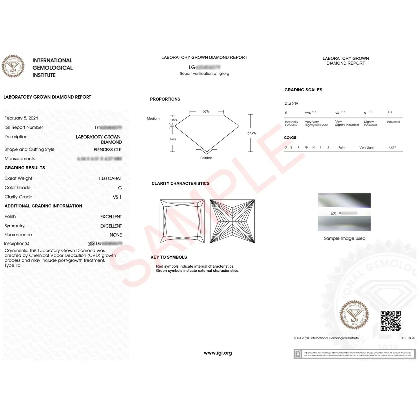 1.50Ct Princess Lab Grown IGI G/VS1 Diamond Ring in 10K White Gold - Peelerie
