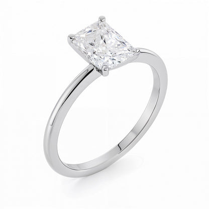 2 Carat Radiant Lab Grown IGI G/VS1 Diamond Solitaire Ring in 14K White Gold