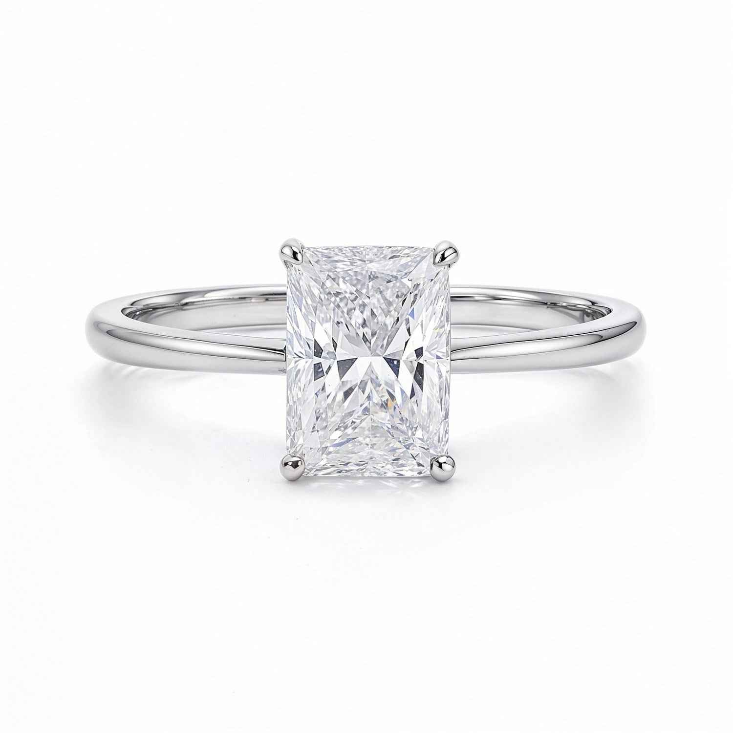 14k white gold ring set with lab-grown diamonds
