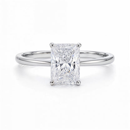 2 Carat Radiant Lab Grown IGI G/VS1 Diamond Solitaire Ring in 14K White Gold