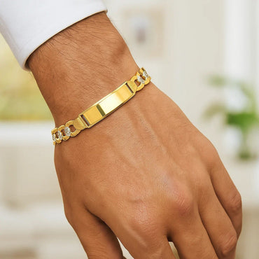 14k Yellow Gold Pave Curb ID Bracelet (11.00 mm)