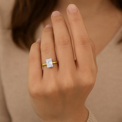 2 Carat Radiant Lab Grown IGI G/VS1 Diamond Solitaire Ring in 14K Yellow Gold
