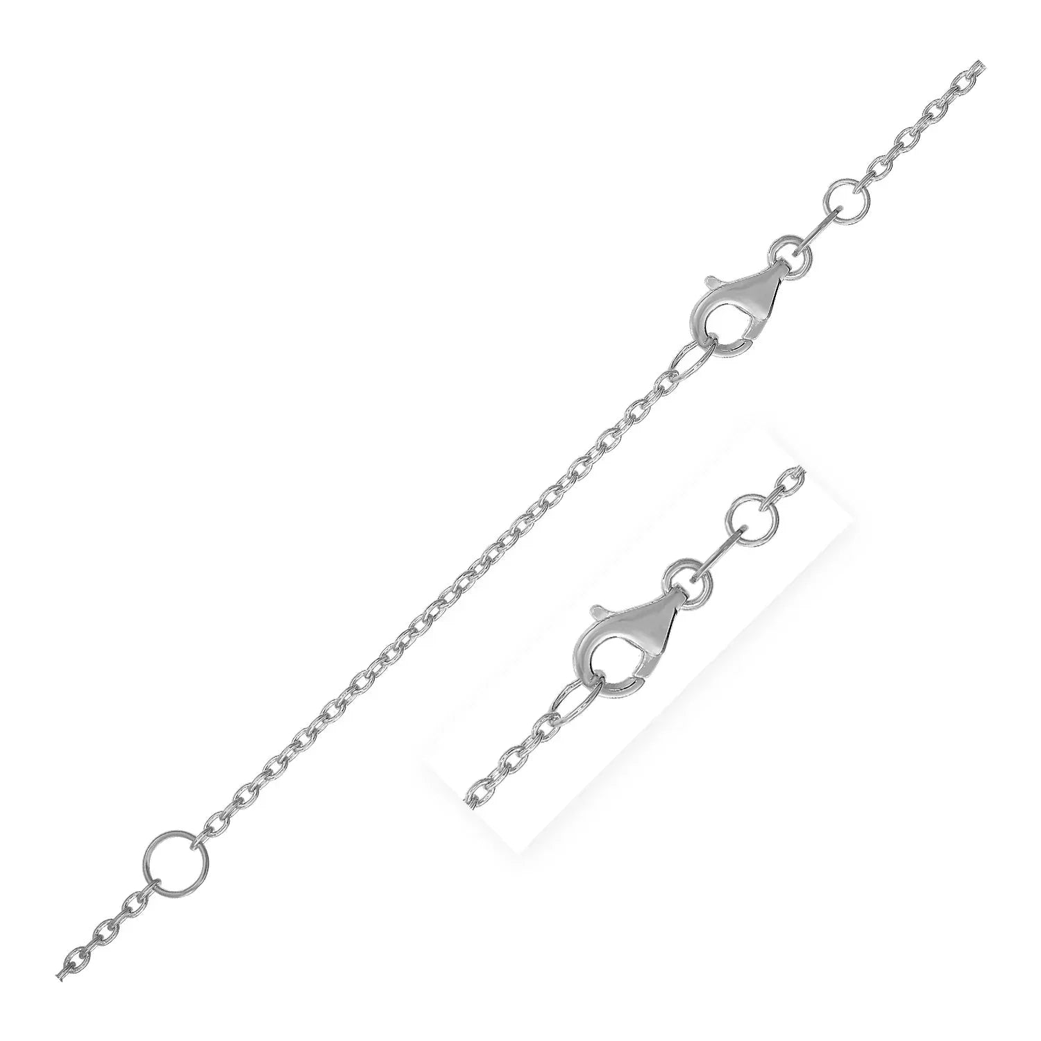 Extendable Cable Chain in 14k White Gold (1.50 mm) - Peelerie