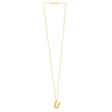 14K Yellow Gold Helium Initial U Pendant