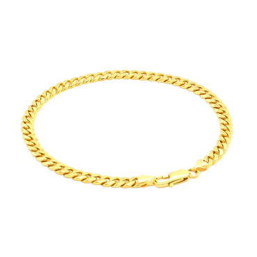 14k Yellow Gold Miami Cuban Semi Solid Bracelet (4.50 mm)