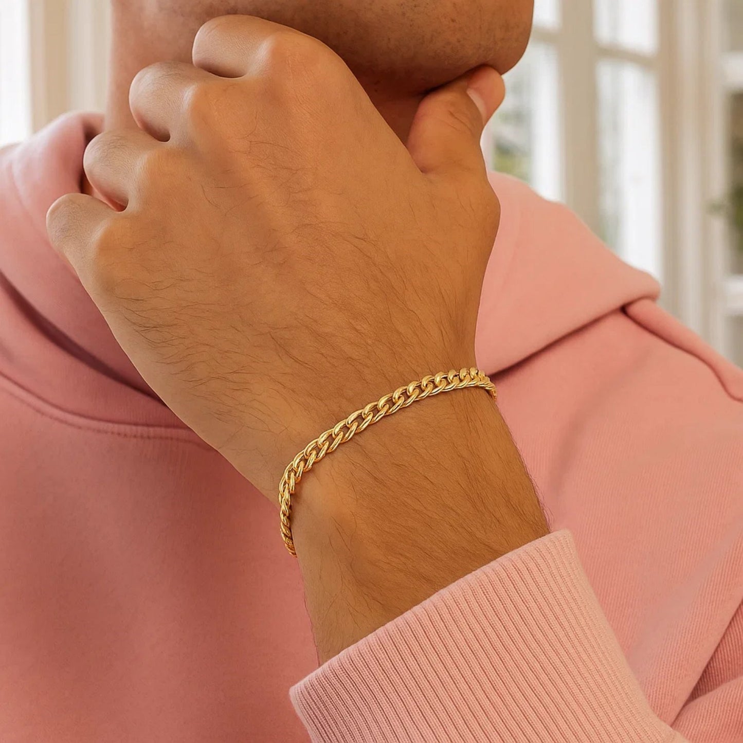 14k Yellow Gold Miami Cuban Semi Solid Bracelet (4.50 mm)