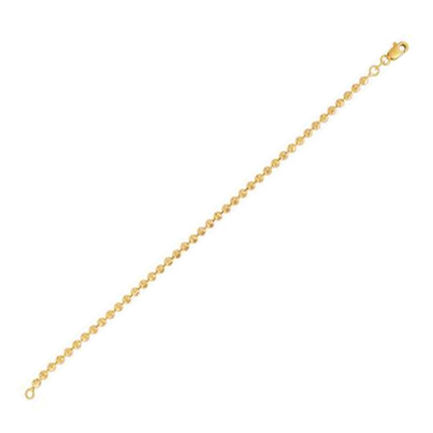 Moon Cut Bead Chain Bracelet in 14k Yellow Gold (3.00 mm) in a sleek high-contrast midnight luxury editorial style