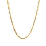 10k Yellow Gold Classic Solid Miami Cuban Chain (3.20 mm) in a sleek high-contrast midnight luxury editorial style