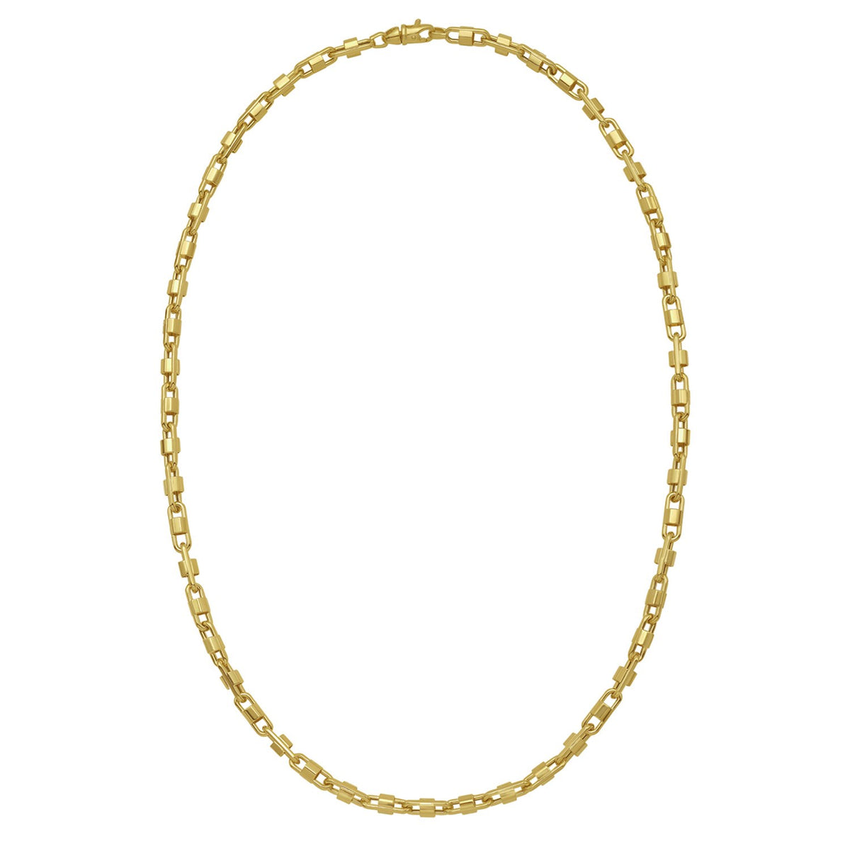 14K Yellow Gold Square Byzantine Chain Necklace (2.00 mm)