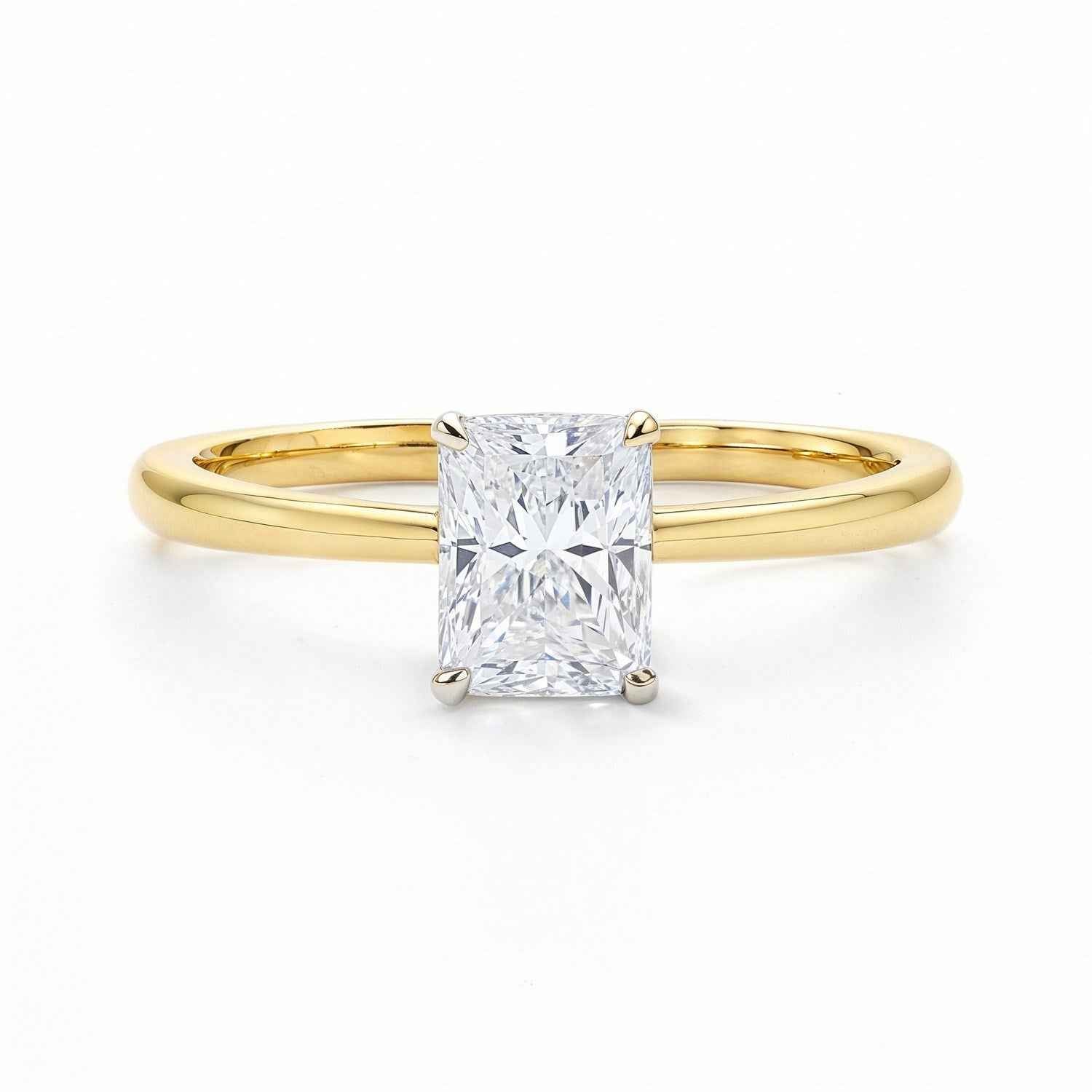 10k yellow gold ring set with lab-grown diamonds