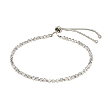 Adjustable Tennis Style Bracelet with Cubic Zirconia in Sterling Silver(4.00 mm)