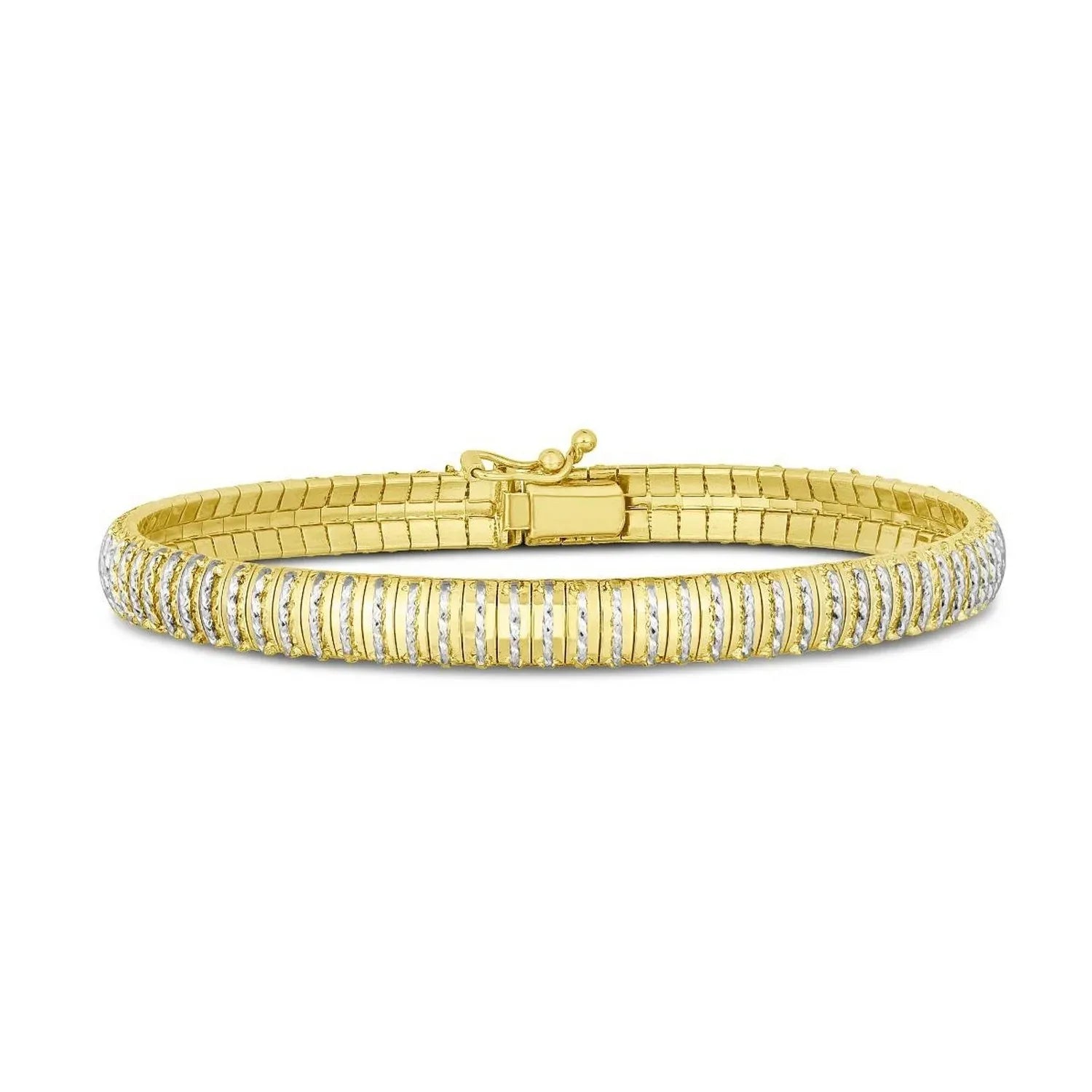 14k Yellow Gold Diamante Flex Bracelet (5.80 mm) - Peelerie