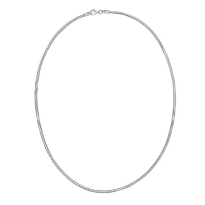 Sterling Silver Rhodium Plated Octagonal Snake Chain (2.40 mm)