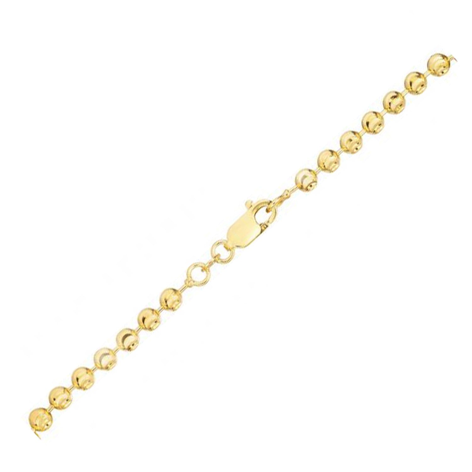 Moon Cut Bead Chain in 14k Yellow Gold (3.00 mm) in a sleek high-contrast midnight luxury editorial style
