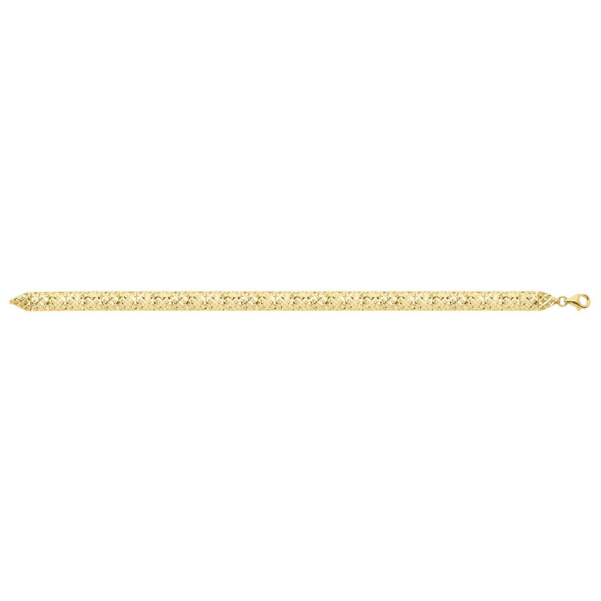 10K Yellow Gold Diamond Cut Square Link Bracelet