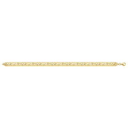 10K Yellow Gold Diamond Cut Square Link Bracelet