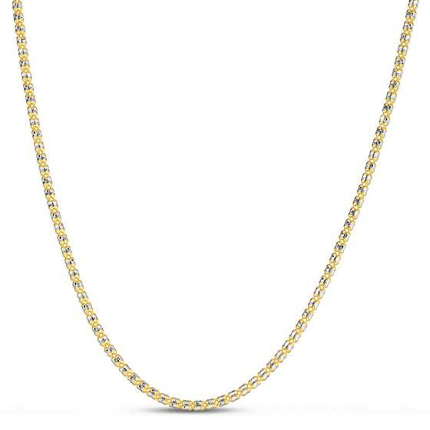 Ice Barrel Chain in 14k Yellow Gold (2.70 mm) in a sleek high-contrast midnight luxury editorial style