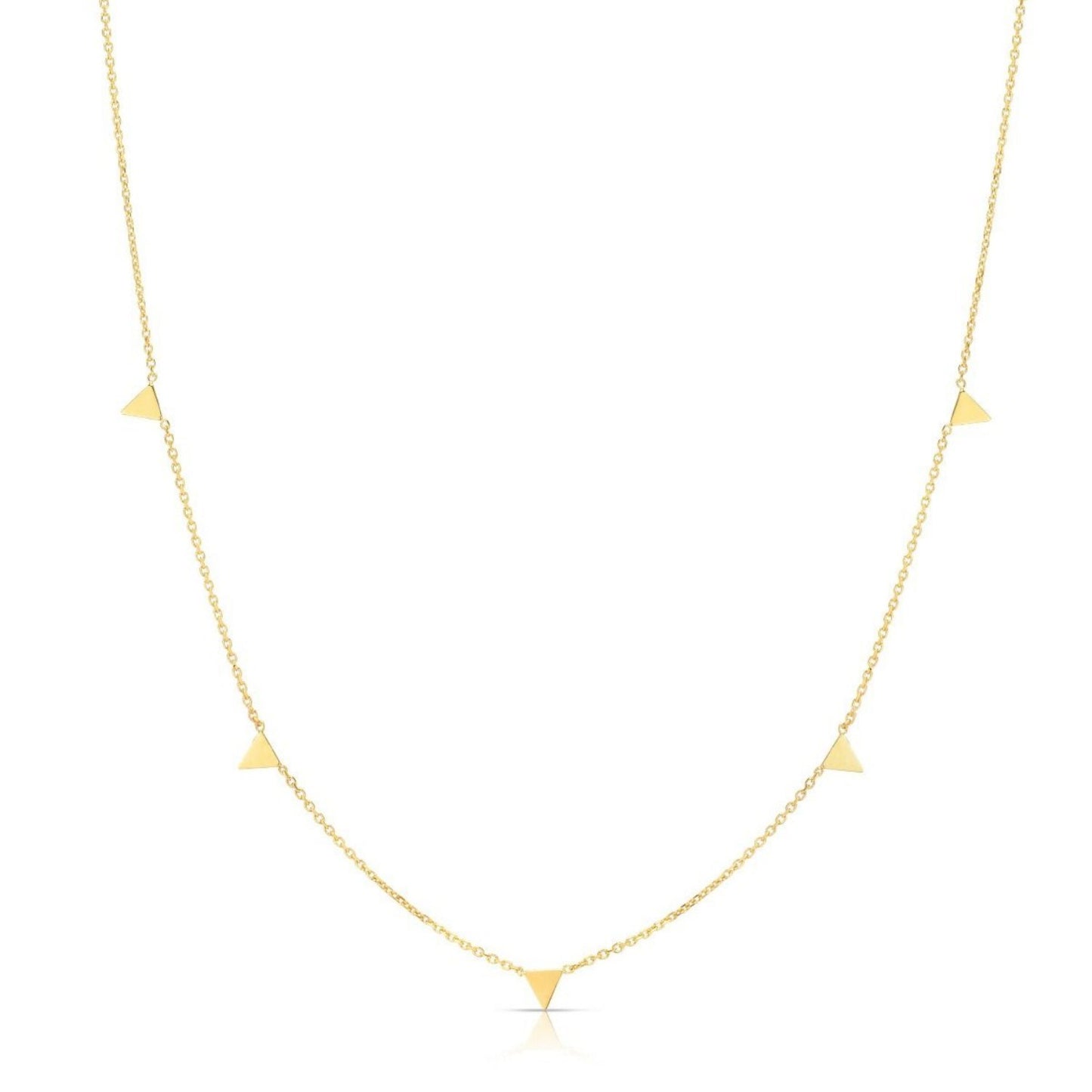 14K Yellow Gold Necklace with Triangles