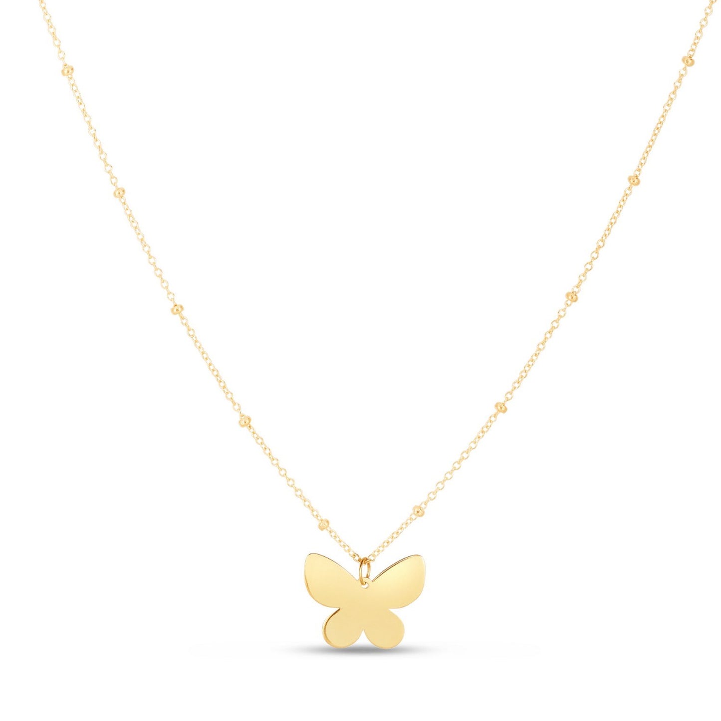 14k Yellow Gold Papillon Butterfly Necklace