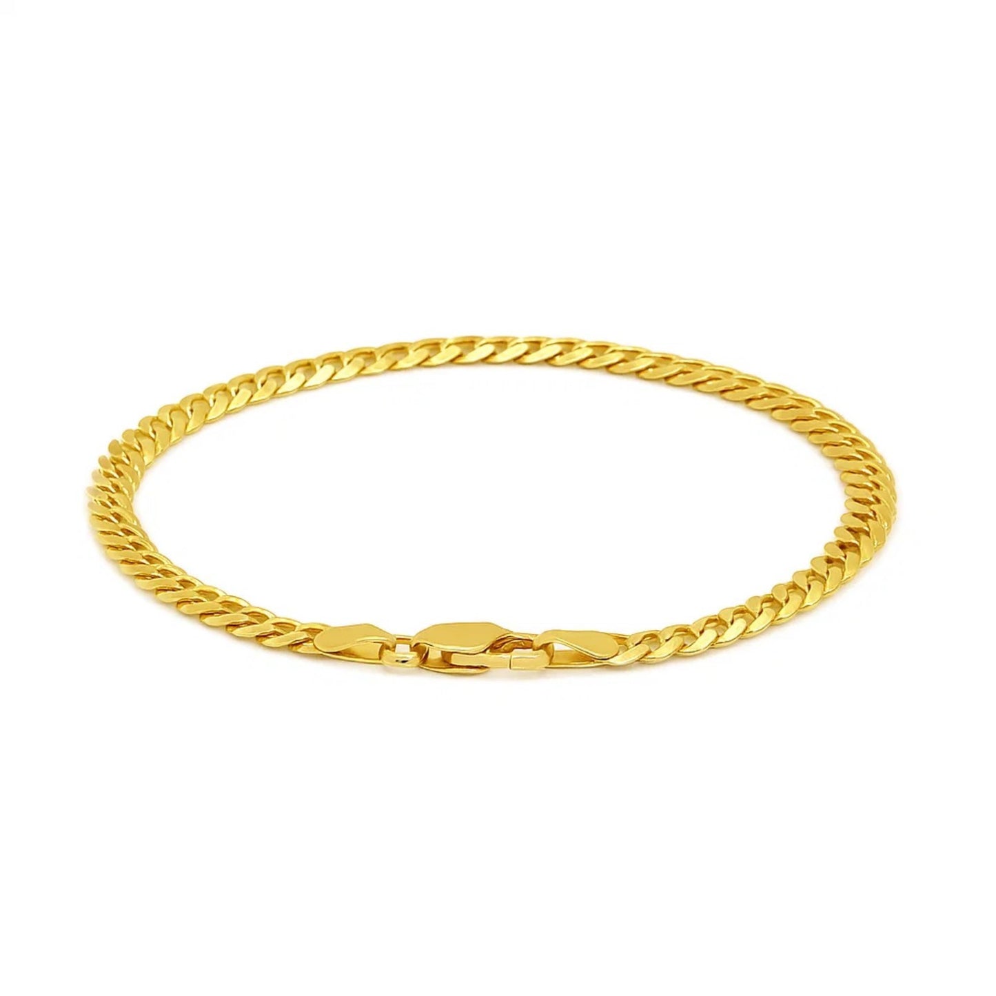 14k Yellow Gold Solid Curb Bracelet (3.60 mm)