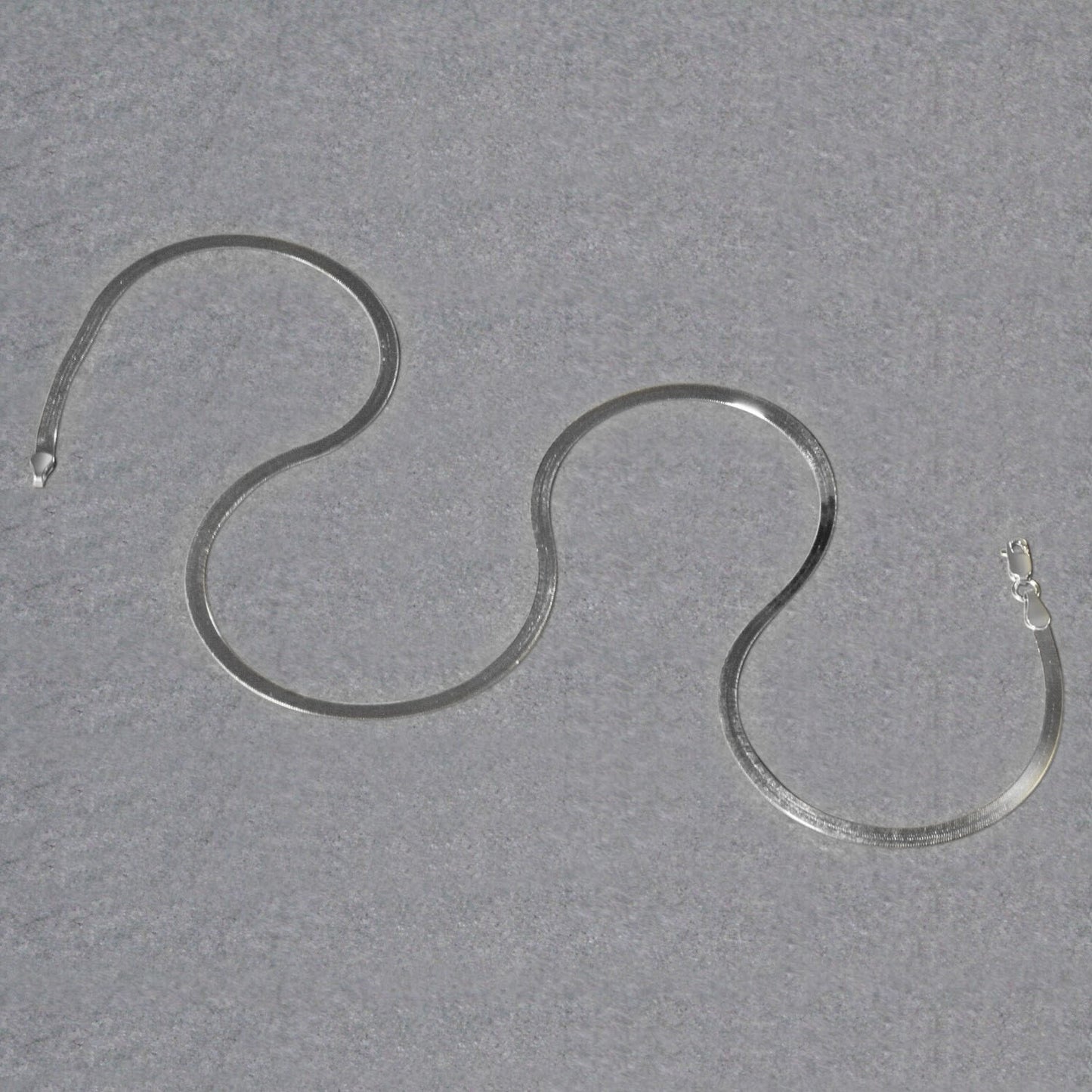 Sterling Silver Rhodium Plated Herringbone Chain (3.30 mm) - Peelerie