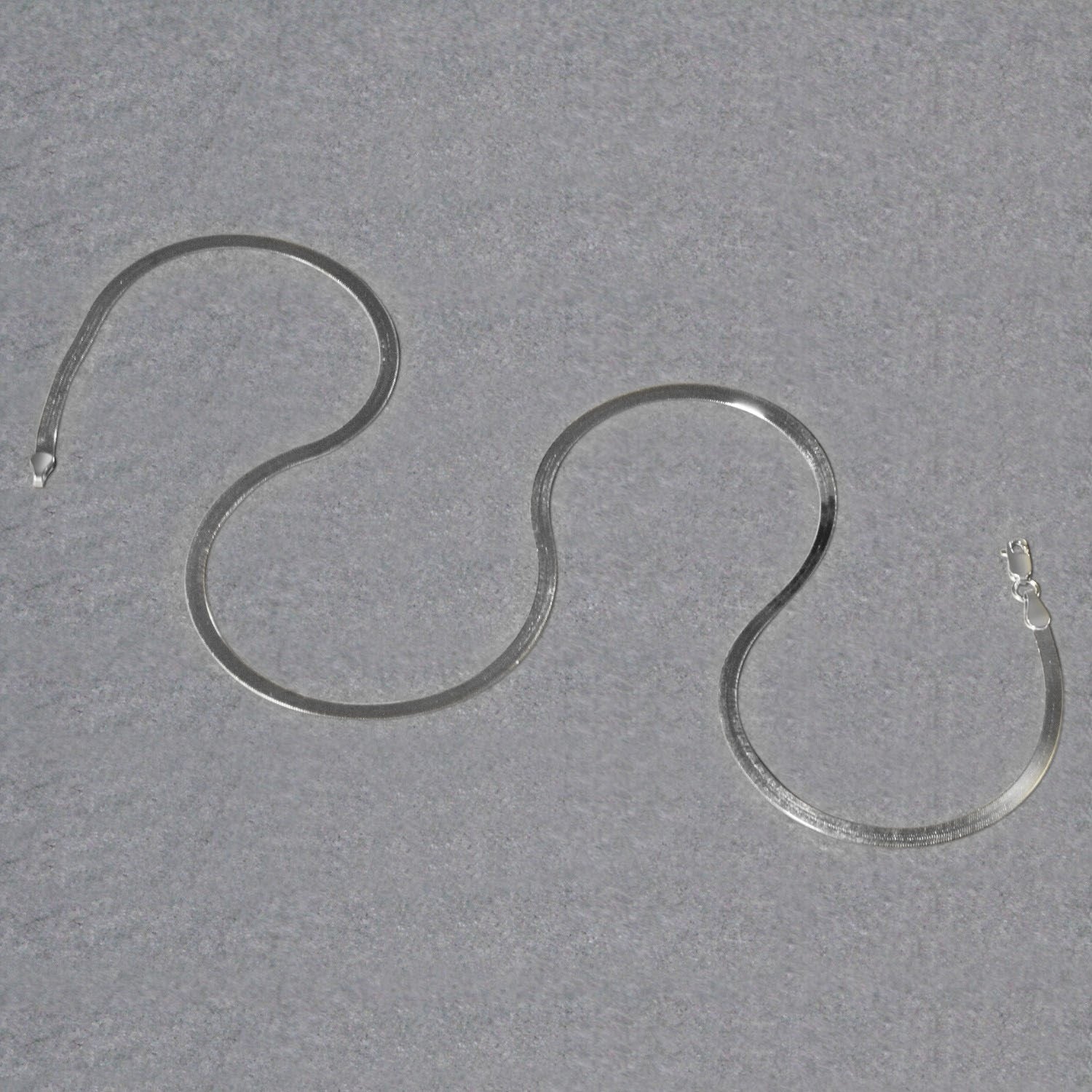 Sterling Silver Rhodium Plated Herringbone Chain (3.30 mm) - Peelerie