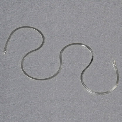 Sterling Silver Rhodium Plated Herringbone Chain (3.30 mm)