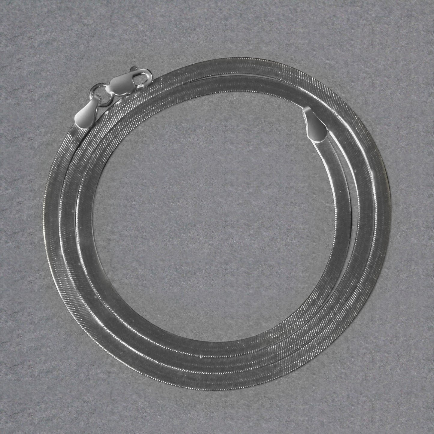 Sterling Silver Rhodium Plated Herringbone Chain (3.30 mm) - Peelerie