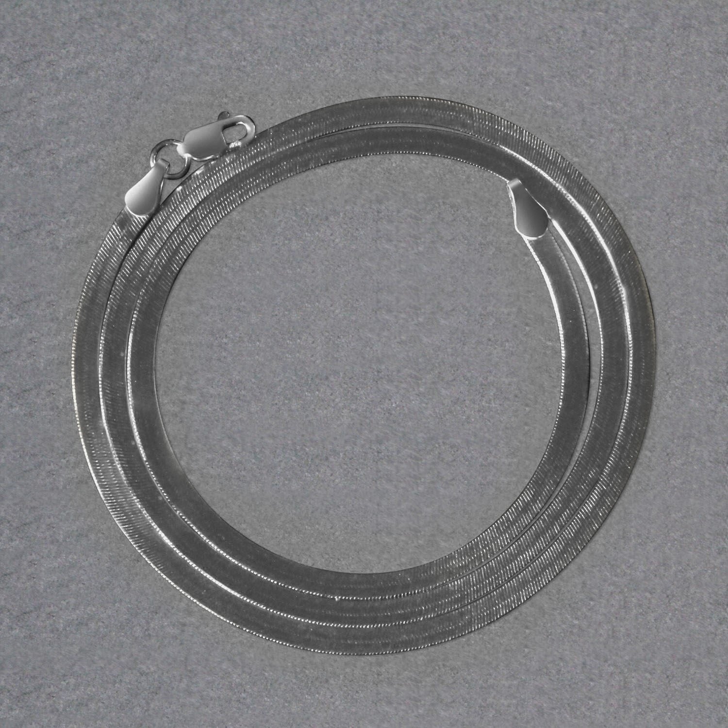 Sterling Silver Rhodium Plated Herringbone Chain (3.30 mm) - Peelerie