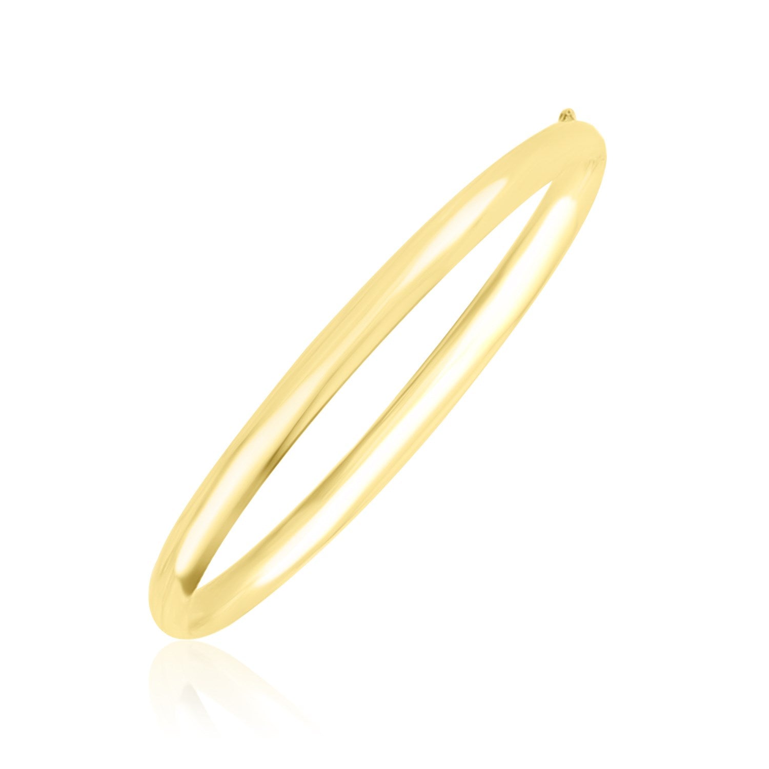 10k Yellow Gold Dome Style Shiny Bangle (3.30 mm) in a sleek high-contrast midnight luxury editorial style