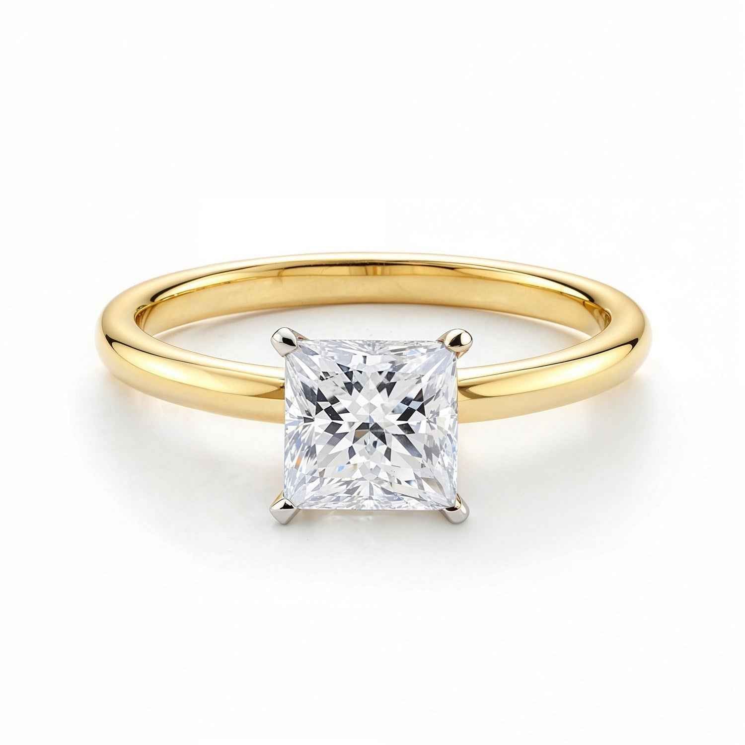 14k yellow gold ring set with lab-grown diamonds