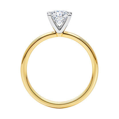 1 Carat Princess Lab Grown IGI G/VS1 Diamond Solitaire Ring in 14K Yellow Gold