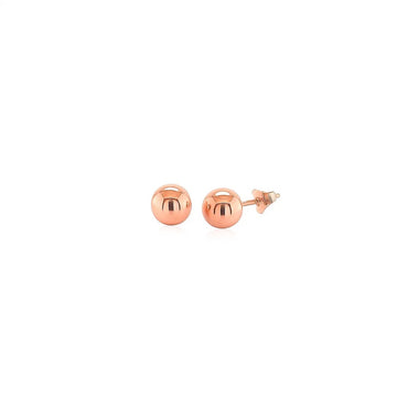 14k Rose Gold Classic Round Shape Stud Earrings (6mm)