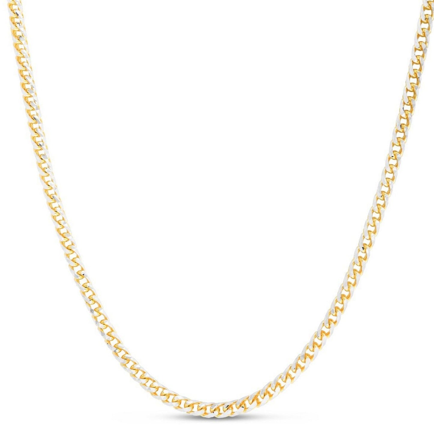 14k Yellow Gold Round Pave Franco Chain (4.00 mm) in a sleek high-contrast midnight luxury editorial style