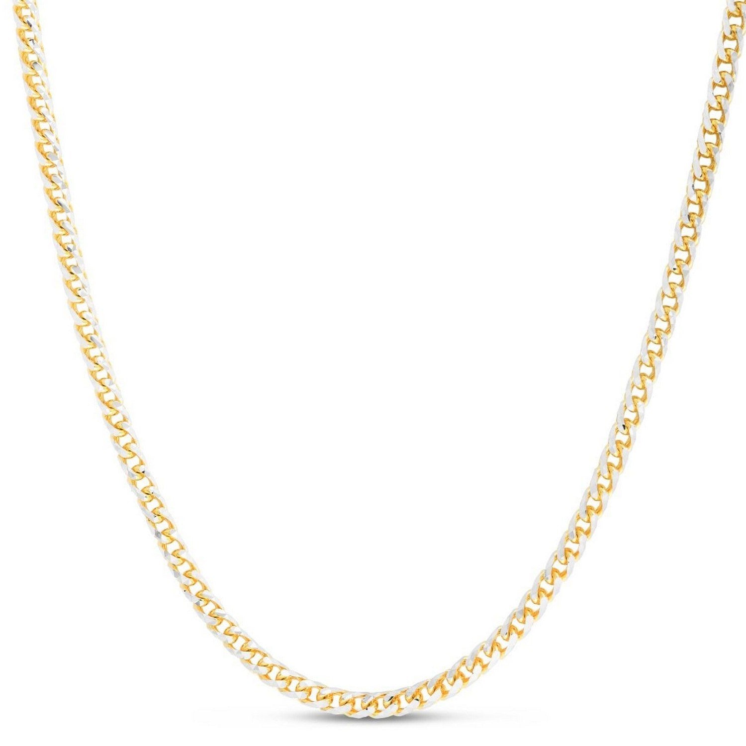 14k Yellow Gold Round Pave Franco Chain (4.00 mm) in a sleek high-contrast midnight luxury editorial style