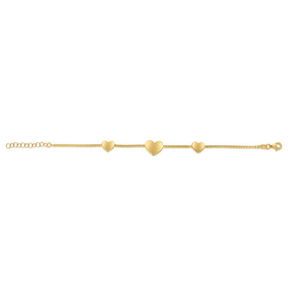 Sterling Silver Gold Plated Hearts Station Necklace