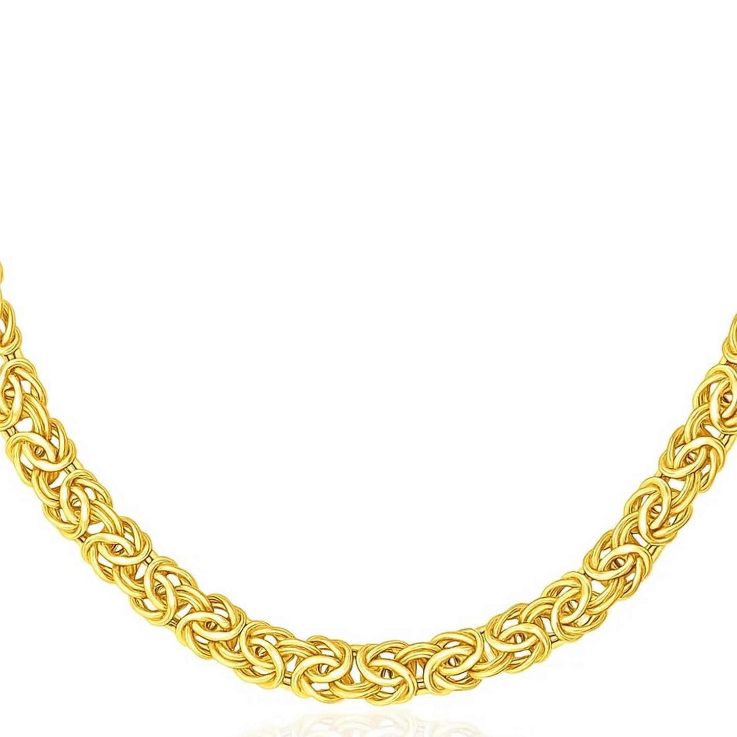 14k Yellow Gold Byzantine Design Stylish Necklace