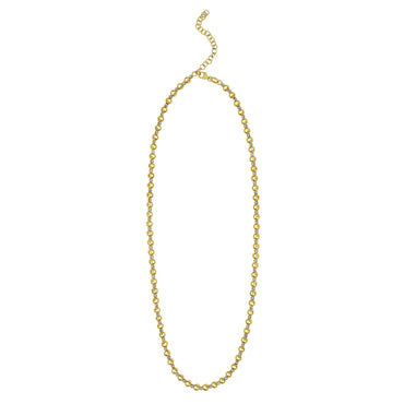 Two Tone Beaded Chain Necklace in 14K Gold