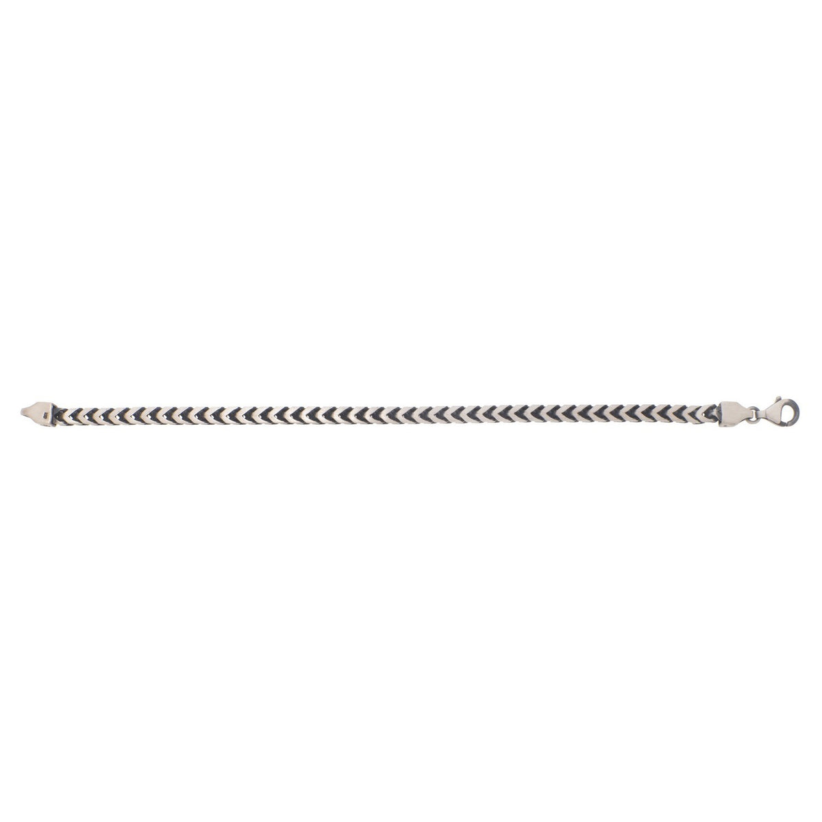 Sterling Silver Gunmetal Finish Franco Link Chain (4.60 mm)