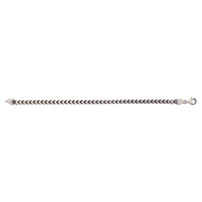 Sterling Silver Gunmetal Finish Franco Link Chain (4.60 mm)
