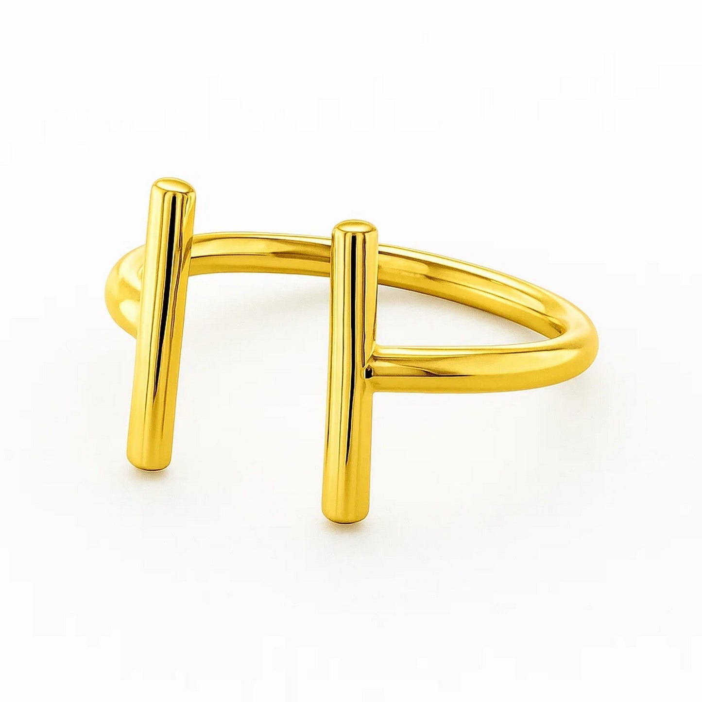 14k Yellow Gold Open Ring with Bars
