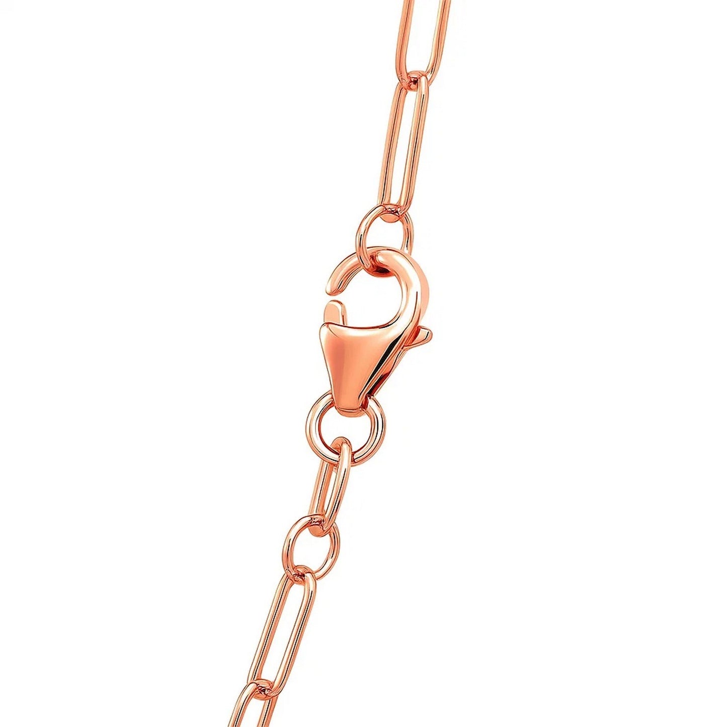 14K Rose Gold Delicate Paperclip Chain (2.10 mm)