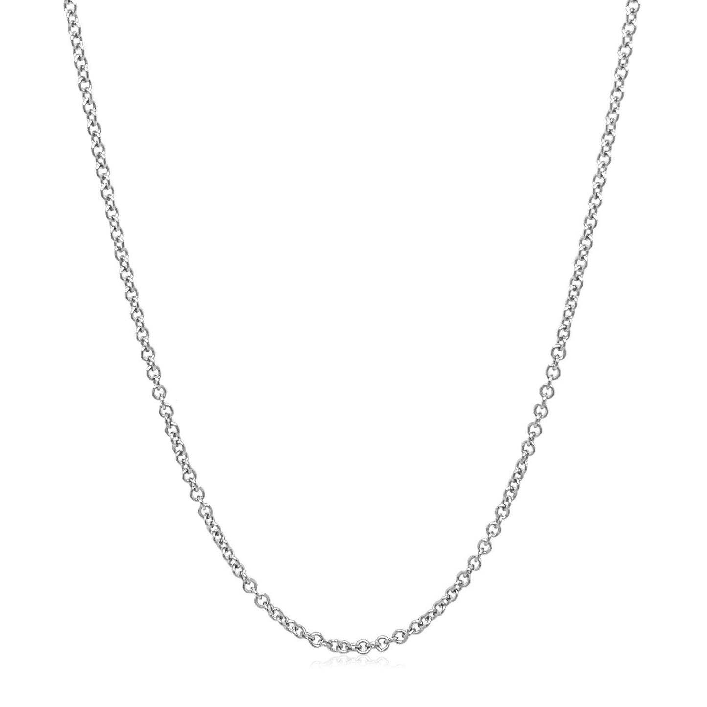 Sterling Silver Rhodium Plated Round Cable Chain (1.50 mm)