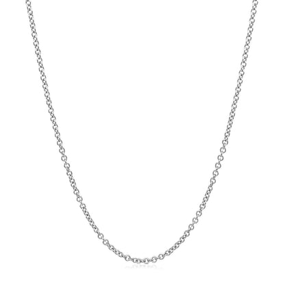 Sterling Silver Rhodium Plated Round Cable Chain (1.50 mm)